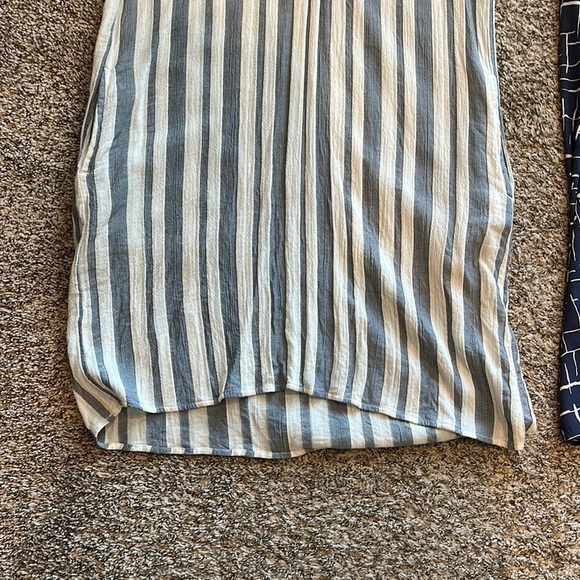 She + Sky and Tribal Jeans Blue and Cream Button Down Dresses - Picture 4 of 14